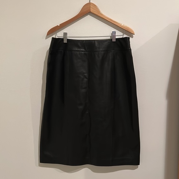 Lafayette 148 New York black leather skirt Size 12,All Products : American Fashion Style Bags On Sale